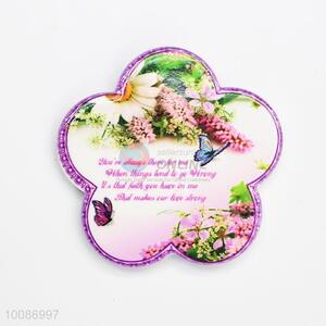 Purple Flower Shaped Ceramic Fridge Magnet