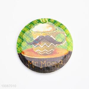 Mr.Mocha Round Ceramic Fridge Magnet