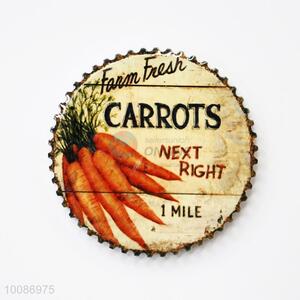 Carrots Round Ceramic Fridge Magnet