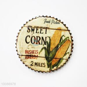 Sweet Corn Round Ceramic Fridge Magnet