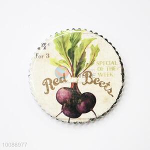 Red Beets Round Ceramic Fridge Magnet