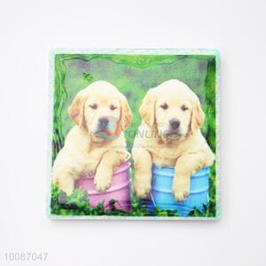 Dog Vintage Square Ceramic Fridge Magnet