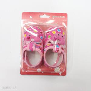 Pink polyester newborn baby shoes