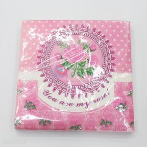 Pink Printed Paper Napkins & Serviettes