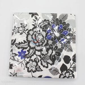 Black Flower Printed Colour Napkin