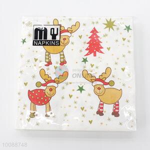 Cartoon Animal Printed Paper Napkin for Christmas