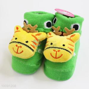 New Arrivals Anti Slip Green Cotton Baby Sock/ Soft Baby Socks