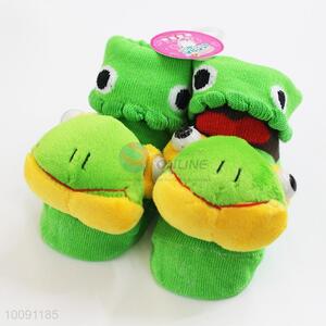 3D Frog Anti Slip Green Cotton Baby Sock/ Soft Baby Socks