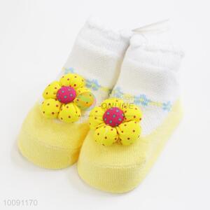 3D  Flower Anti Slip Cotton Baby Sock/ Soft Baby Socks