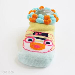 Penguin Anti Slip Green Cotton Baby Sock/ Soft Baby Socks