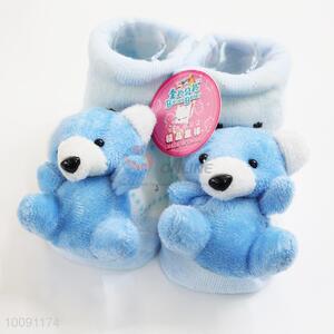 3D Blue Bear Anti Slip Cotton Baby Sock/ Soft Baby Socks