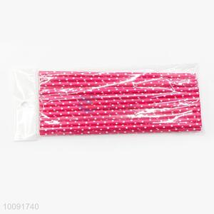 Rose Red Paper Straws Set In OPP Bag