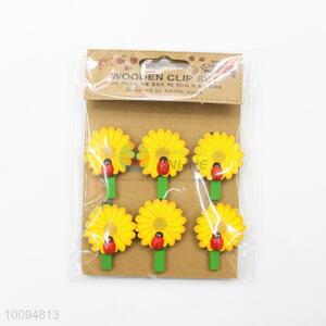 Exquisite Mini Flower Wooden Clip