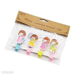 Mini Cartoon Wooden Memo Clips Paper Clips