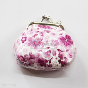 Flower Pattern Coin Holder,Coin Pouch,Coin Purse with Key Ring