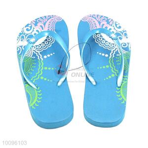 Wholesale slippers lady printing flat flip flops