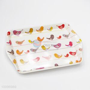 Colorful Birds Pattern Food Grade Melamine Bread Tray