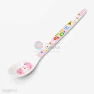 Pink Cartoon Long Handle Melamine Meal Spoons