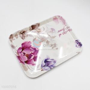 Food Grade Exquisite Flowers Pattern Melamine Bread Tray