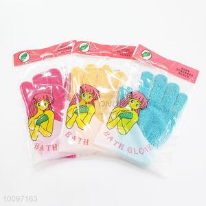 3 Colors low price bath gloves/exfoliating gloves