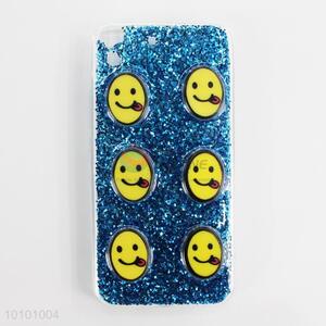 Blue glitter funny face <em>phone</em> <em>shell</em>/<em>phone</em> case with soft edge