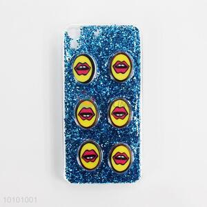 Blue lips pattern glitter <em>phone</em> <em>shell</em>/<em>phone</em> case with soft edge