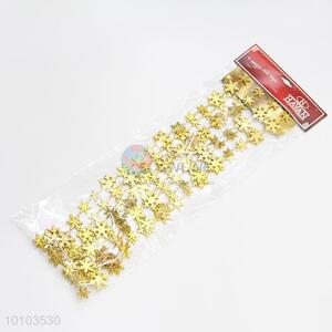 Bottom price gold snowflake&star Christmas beaded hang decoration