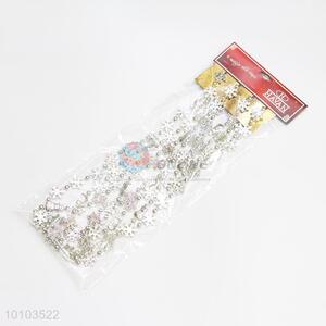 Wholesale silver snowflake beaded hang decoration for Christmas