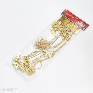 Bottom price gold snowflake charm beaded hang decoration for Xmas