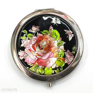 Foldable Artist Makeup Mirror With Beauty Flower Pattern