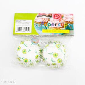 Flower printed paper muffin cups for party supply