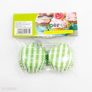 Fashion green striped baking cups muffin paper cake cup