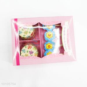 Flower printed paper muffin cups cake case