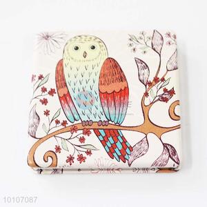 Square Shape Owl Pattern Pocket Cosmetic Mirror