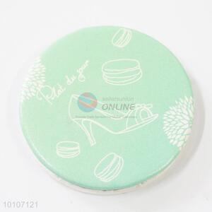 Lovely Green Round Pocket Cosmetic Mirror