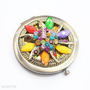 Exquisite Colorful Rhinestone Pocket Cosmetic Mirror