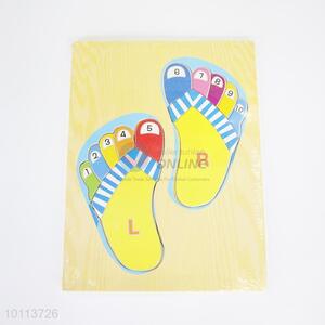 Footprint shaped figures children puzzle