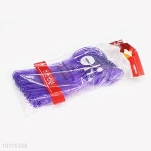 18cm Purple Plastic Spoons Set For Party Use