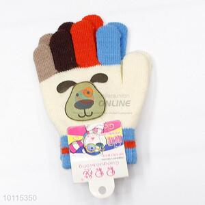 Comfortable dog knitted children gloves