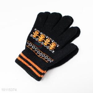 Black acrylic children gloves