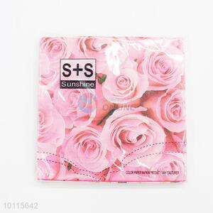 Newly style pink flowers napkin