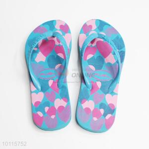 Pink Heart Pattern Blue Women's Slipper/Beach Slipper/Flip Flop Slippers