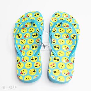 Emoji Pattern Blue Women's Slipper/Beach Slipper/Flip Flop Slippers