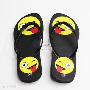 Emoji Pattern Black Women's Slipper/Beach Slipper/Flip Flop Slippers