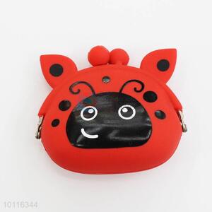 Red Bee Shaped Silicone Coin Purse,Coin Holder,Coin Pouch