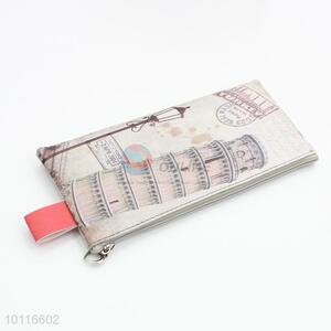China facotry Pisa Tower printed zipper pencil bag/pencil case