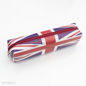 Top quality British flag printed zipper pencil bag/pencil case