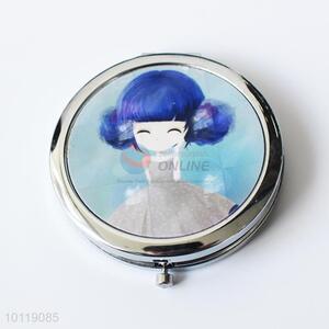 Adorable Girl Printed Round Makeup Mirror/Cosmetic Mirror for Girls