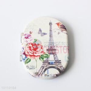 Good Quality Tower Printed Oval Makeup Mirror/Cosmetic Mirror for Girls