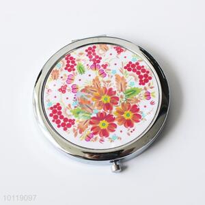 Beautiful Flower Printed Round Makeup Mirror/Cosmetic Mirror for Girls